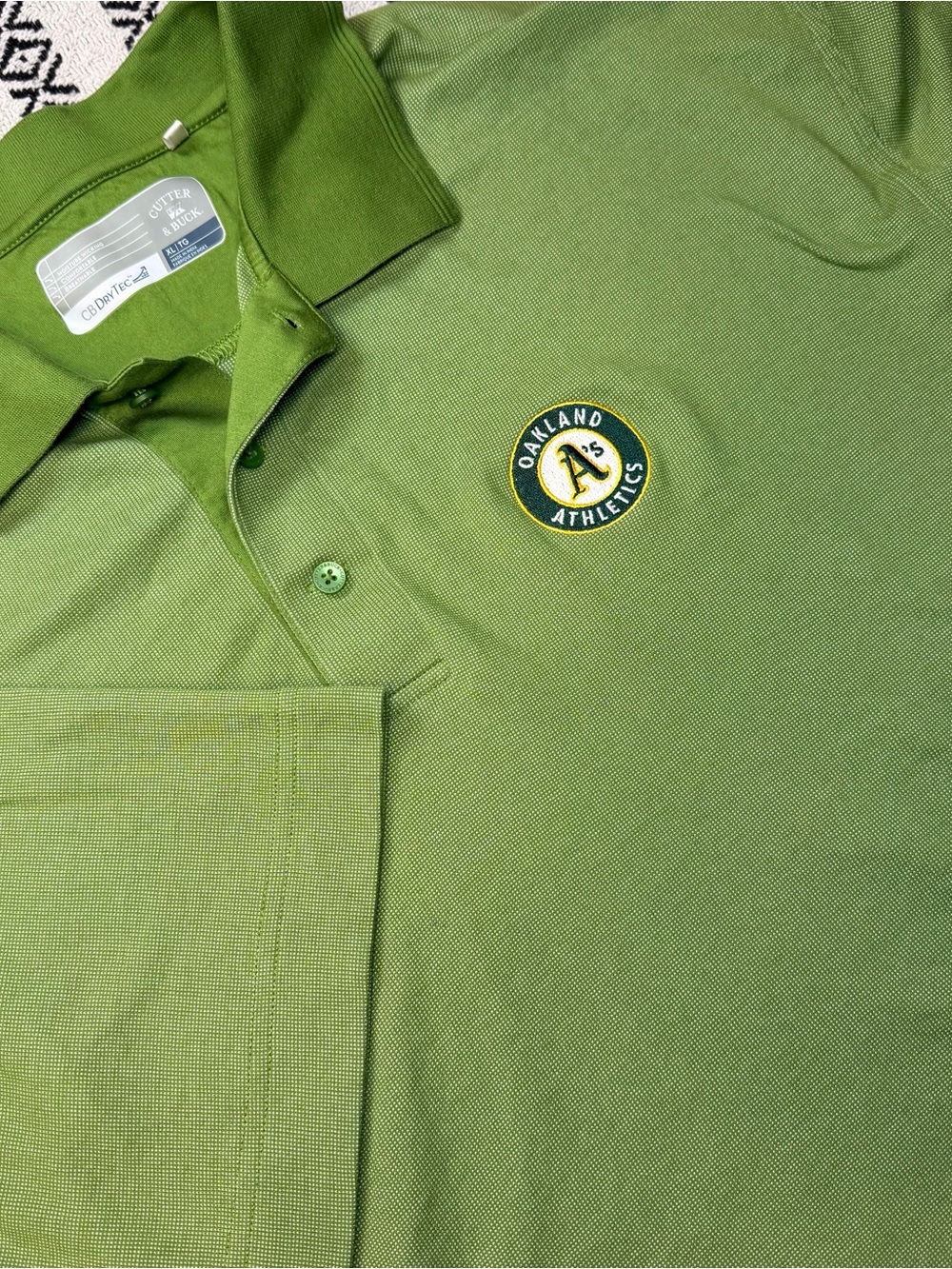 Cutter & Buck Oakland Athletics A's Baseball Green Golf Polo Shirt Men's Size XL